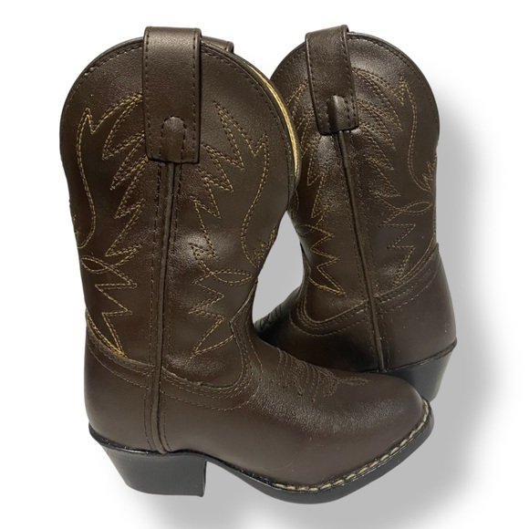 Adorable Kids Cowboy Boots Dark Brown Western NEW Size 7.5 - Picture 5 of 8